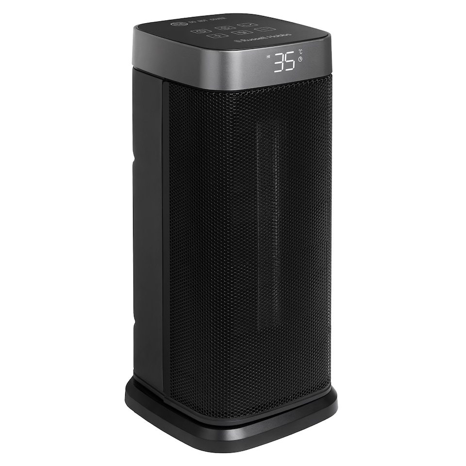 image 1 of Russell Hobbs RHCTH2002S Space Heater in Black & Silver Round 2000W Portable Electric Heater