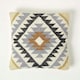 image 1 of Homescapes Agra Handwoven Kilim Cushion with Feather Filling - 45 x 45 cm | Multi | Yellow, gold, grey, black and white | 1