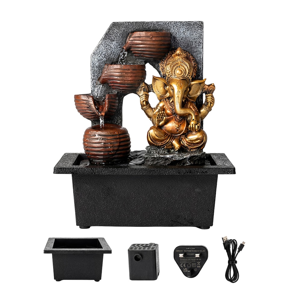 image 1 of Spector Tabletop Water Fountain,Indoor,Garden,Fountains,LED,Resin,Bronze