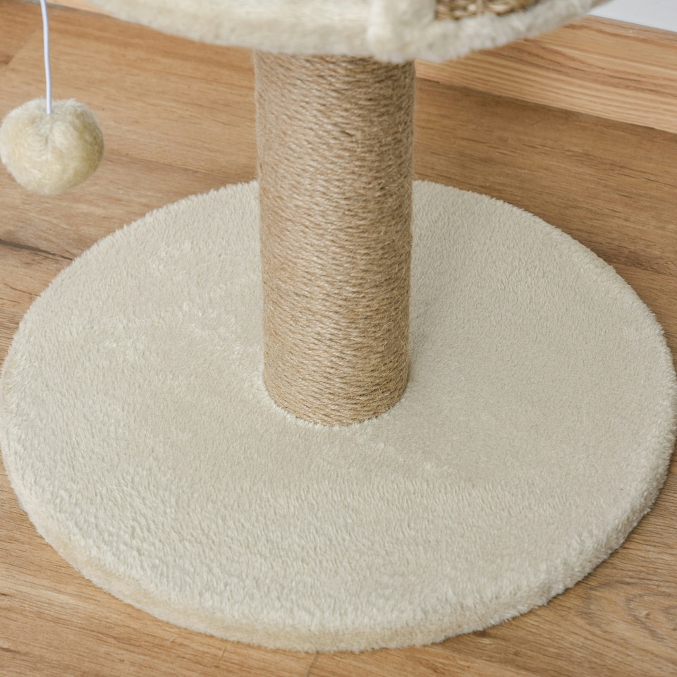 image 1 of PawHut Cat Scratching Post Activity Centre for Kitten Under 4kg Beige