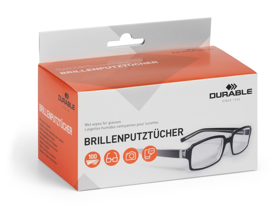 image 1 of Durable Individually Wrapped Anti-Static Glasses Lens Wipes | 100 Pack | White