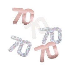 Rose Gold Glitz Age 70 Holographic Assorted Table Confetti 14g