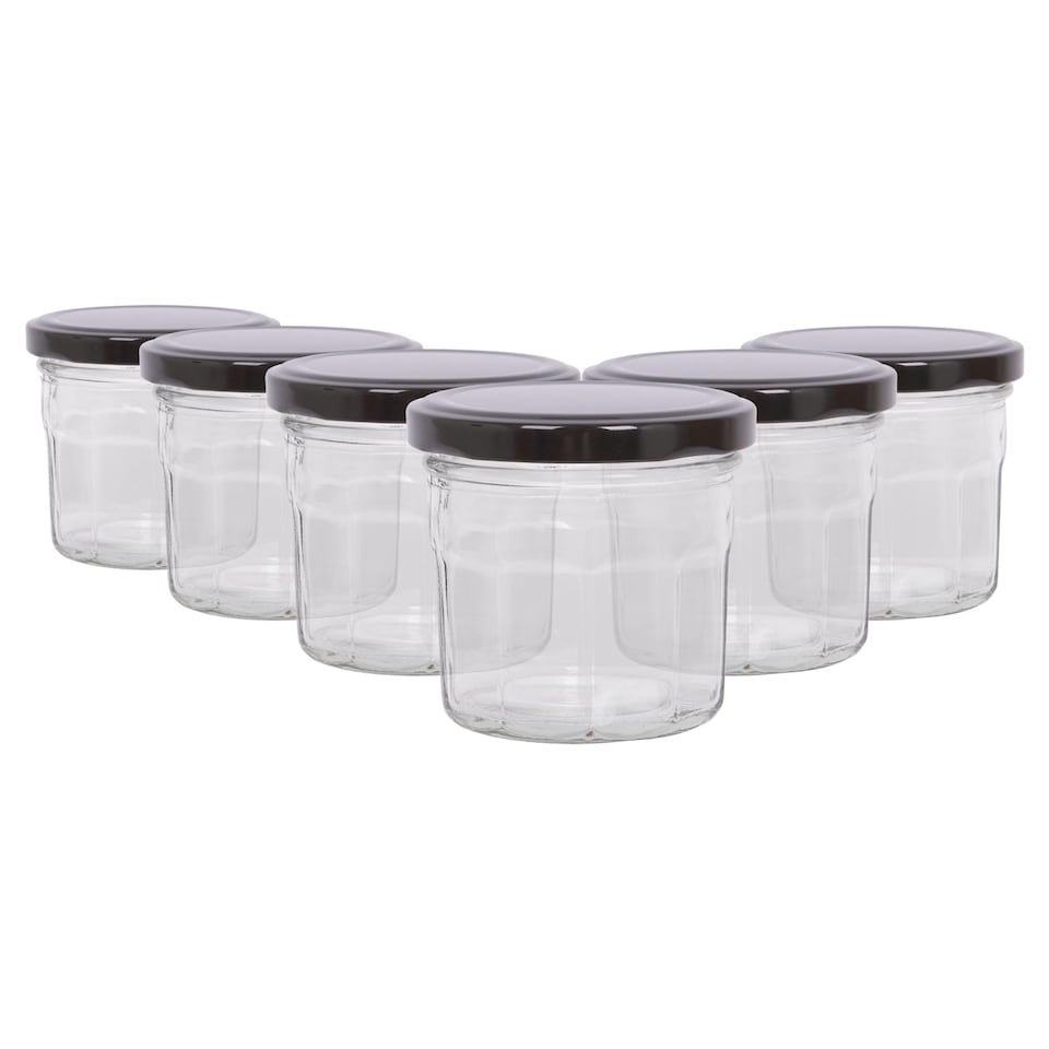 image 1 of Argon Tableware Glass Jam Jars with Lids - 150ml - Pack of 6