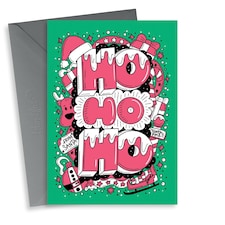 Arty Ho Ho Ho Christmas Card