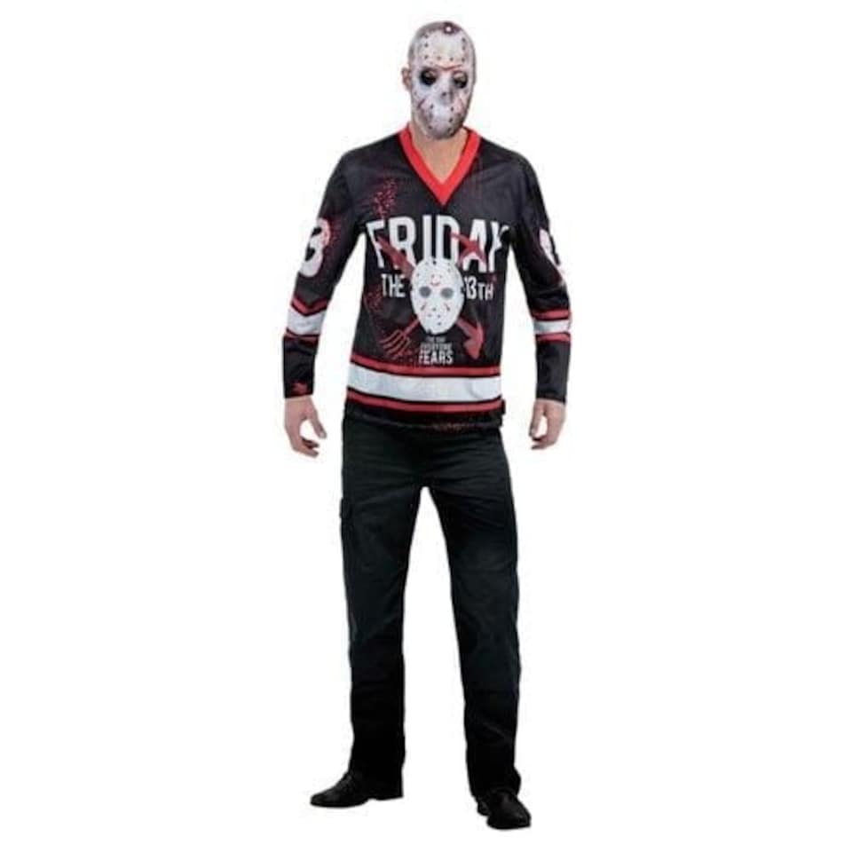 image 1 of Friday the 13th Hockey Top Fancy Dress Costume Adult Mens Extra Large | Multi | XL
