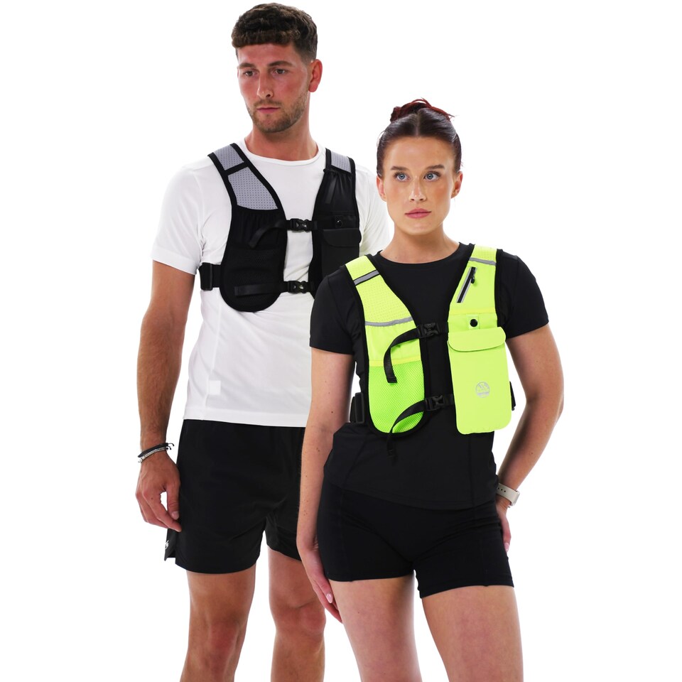 image 1 of Six Peaks Hydration Running Vest, Functional Reflective Safety Race, Lightweight Hydration Pack With Neoprene Body, Storage Pockets And 500ml Collapsible Bottle, Black, Xs/S