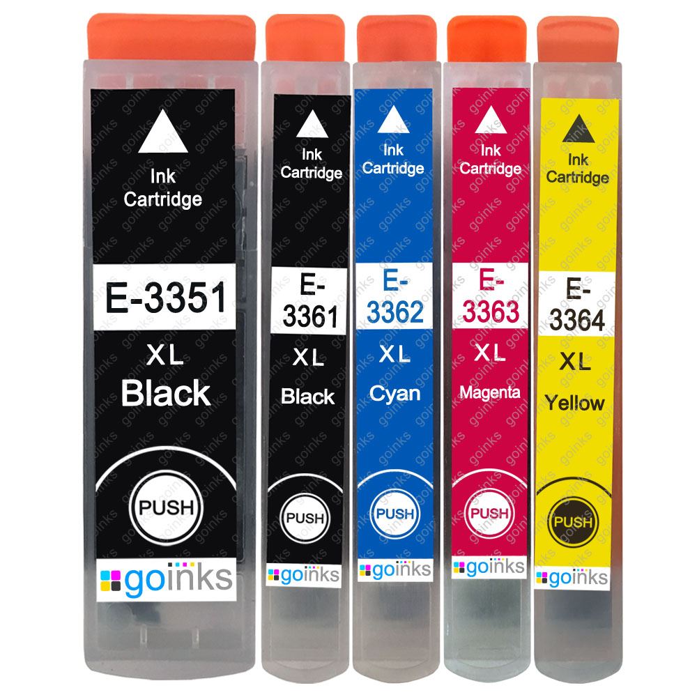 1 Go Inks Set of 4 + extra Black Ink Cartridges to replace Epson T3557 (33XL Series) Compatible/non-OEM for Epson Expression Premium Printers (5 Inks)