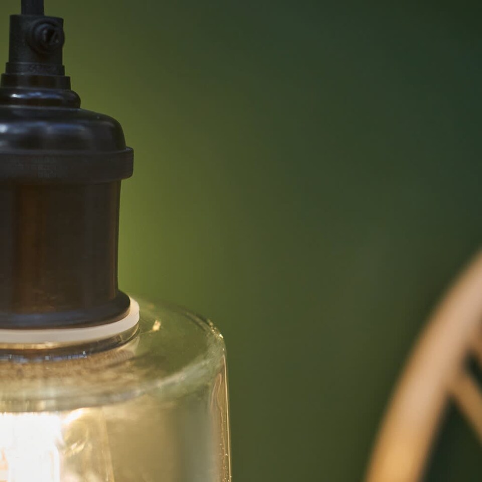 image 1 of ValueLights Viggo Matte Black Pendant Light and Warm White Bulb