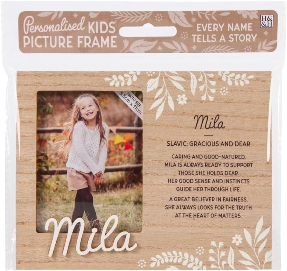 History & Heraldry Pre-Personalised Kids Wooden Picture Frame - Mila