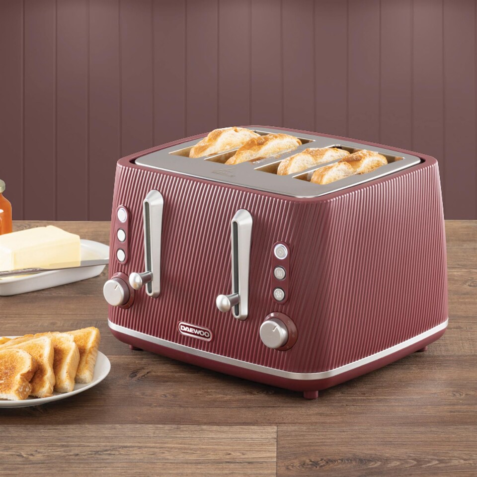 image 1 of Daewoo Cascade Matching Kettle and 4 Slice Toaster Set 1.7L 3KW