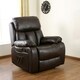 image 6 of Chester Bonded Leather Manual Recliner Chair with Heat And Massage (Brown)