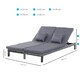 image 7 of Outsunny 2 Person Rattan Lounger Adjustable Double Chaise Chair w/ Cushion Grey