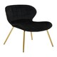 image 2 of Interiors by Premier Black Velvet Dining Chair, Luxury Dining Chair, Modern Black Velvet Dining Chair with Gold Finished Legs