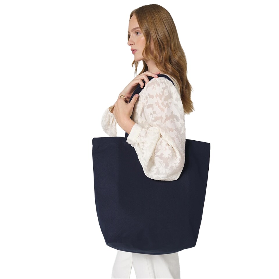 image 1 of Westford Mill Canvas Heavyweight Tote Bag | Blue | French Navy | 1