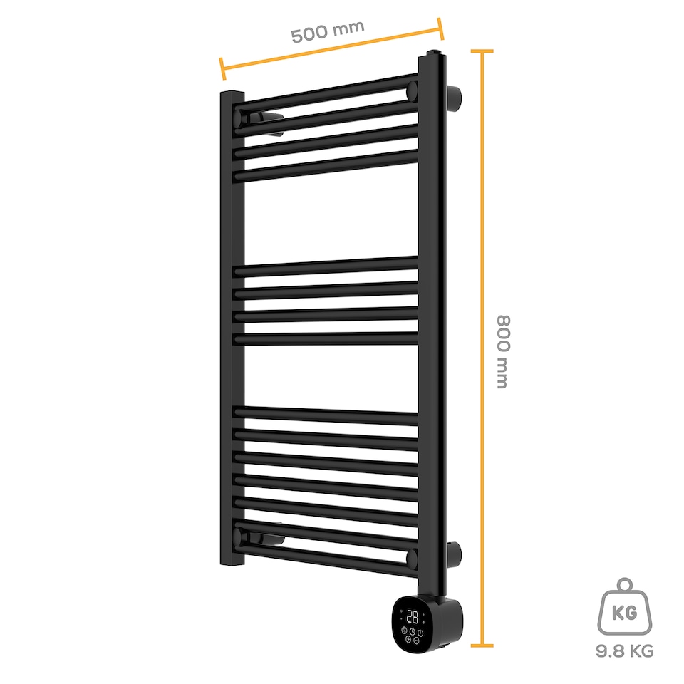 image 1 of TCP Smart WiFi Fixed Pre-Filled Towel Radiator 500w Black