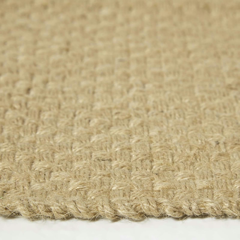 image 1 of Homescapes Zaphyr Natural Handwoven Jute Rug with Tassels - 70 x 120 cm | Cream | Natural