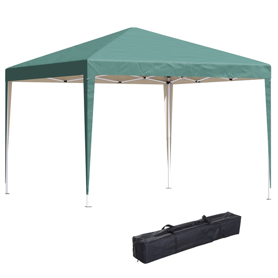 image 1 of Outsunny 3 x 3M Garden Pop Up Gazebo Height Adjustable Marquee Party Tent Wedding Canopy with Carrying Bag, Green