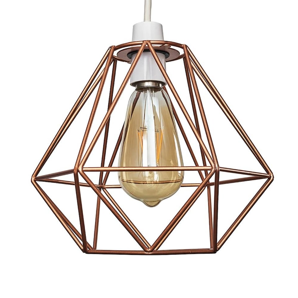 image 1 of ValueLights Diablo Copper Ceiling Pendant Shade & Bulb