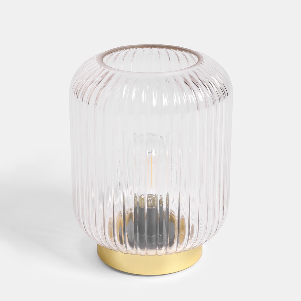 image 1 of OHS Glass Cordless Table Lamp LED Battery Operated Night Light