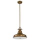 image 3 of Emery 1 Light Dome Ceiling Pendant Weathered brass, E27