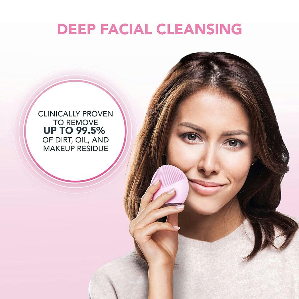 image 1 of FOREO Luna Mini 2 Facial Cleansing Brush Electric for All Skin Types, Pearl Pink