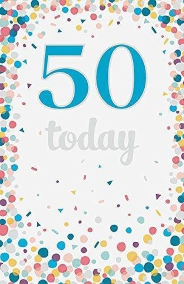 image 1 of 50 Today Confetti Age 50 Birthday 'wonderful day' Card