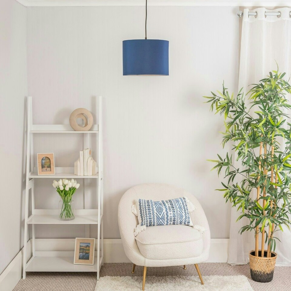 image 1 of ValueLights Torbery Set of 3 Navy Nesting Ceiling Light Shades