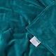 image 6 of Homescapes Teal Green Velvet Quilted Throw - 125 x 150 cm | Green | 1