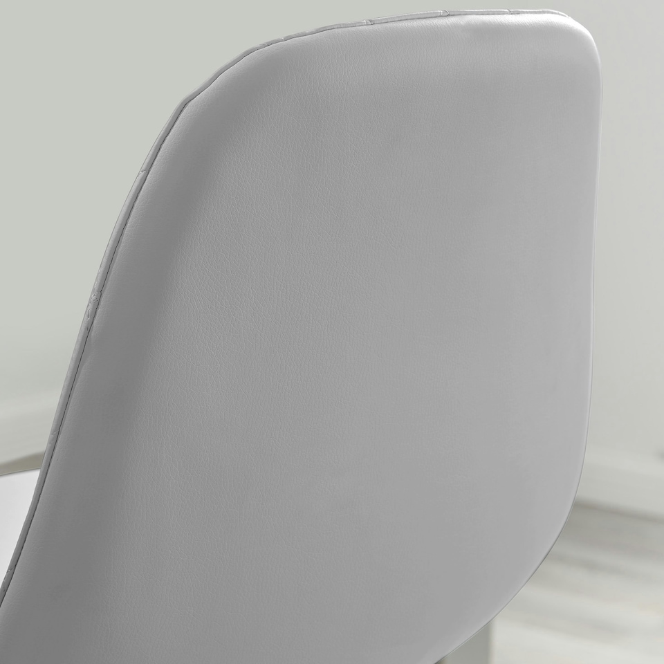 image 1 of Furniturebox Corona 2x Grey Faux Leather Silver Legs Bar Chair