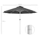 image 5 of Outsunny Solar Patio Garden Parasol with Lights, Charcoal Grey