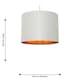 image 6 of Grey Cotton Gold Lining 25cm Pendant Lightshade | Grey | Gold | Medium | 1