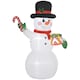 image 1 of Outsunny 6FT Inflatable Snowman with Candy Cane and Gift Box for Party