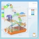 image 7 of Pawhut 5 Tier Hamster Cage Carrier Habitat w/ Exercise Wheels, Orange