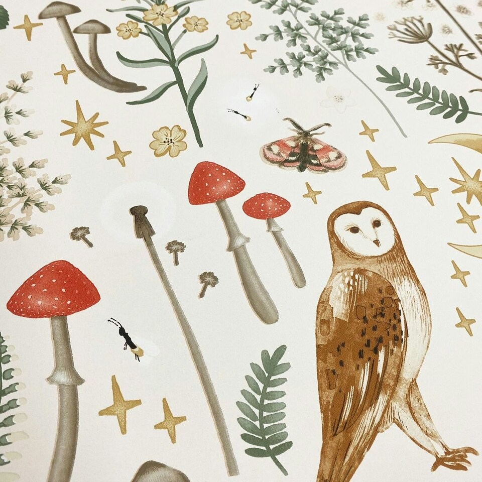 image 1 of Muriva Catherine Lansfield Enchanted Twilight Wallpaper - Natural - 10m x 0.5m Cream