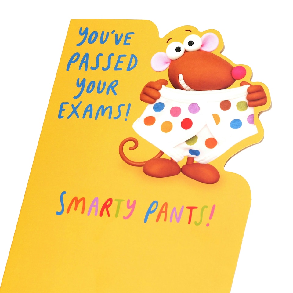 image 1 of Passed Exams/Congratulations Card for Him/Her/Friend | Funny Smarty Pants Design
