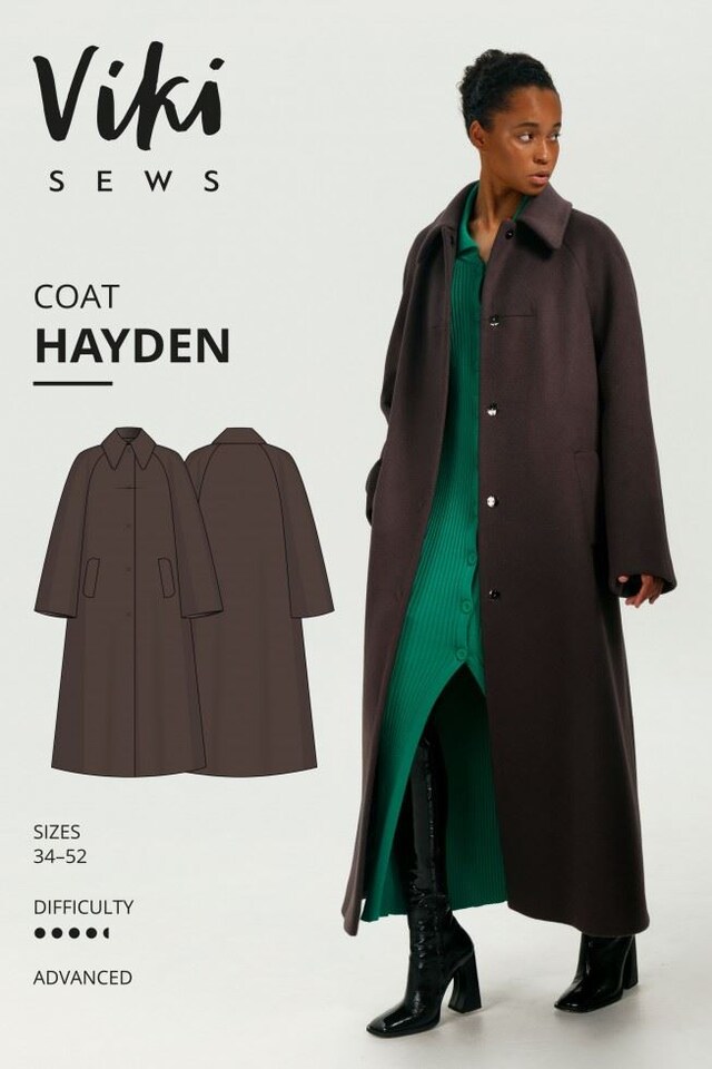 image 1 of Vikisews Hayden Coat Paper Sewing Pattern – Women’s Coat, UK Sizes Uk 4–22, Advanced