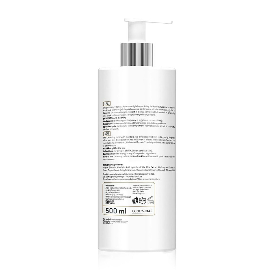 image 1 of Apis Professional Cleansing Hydrogel Toner with Mandelic Acid 500ml
