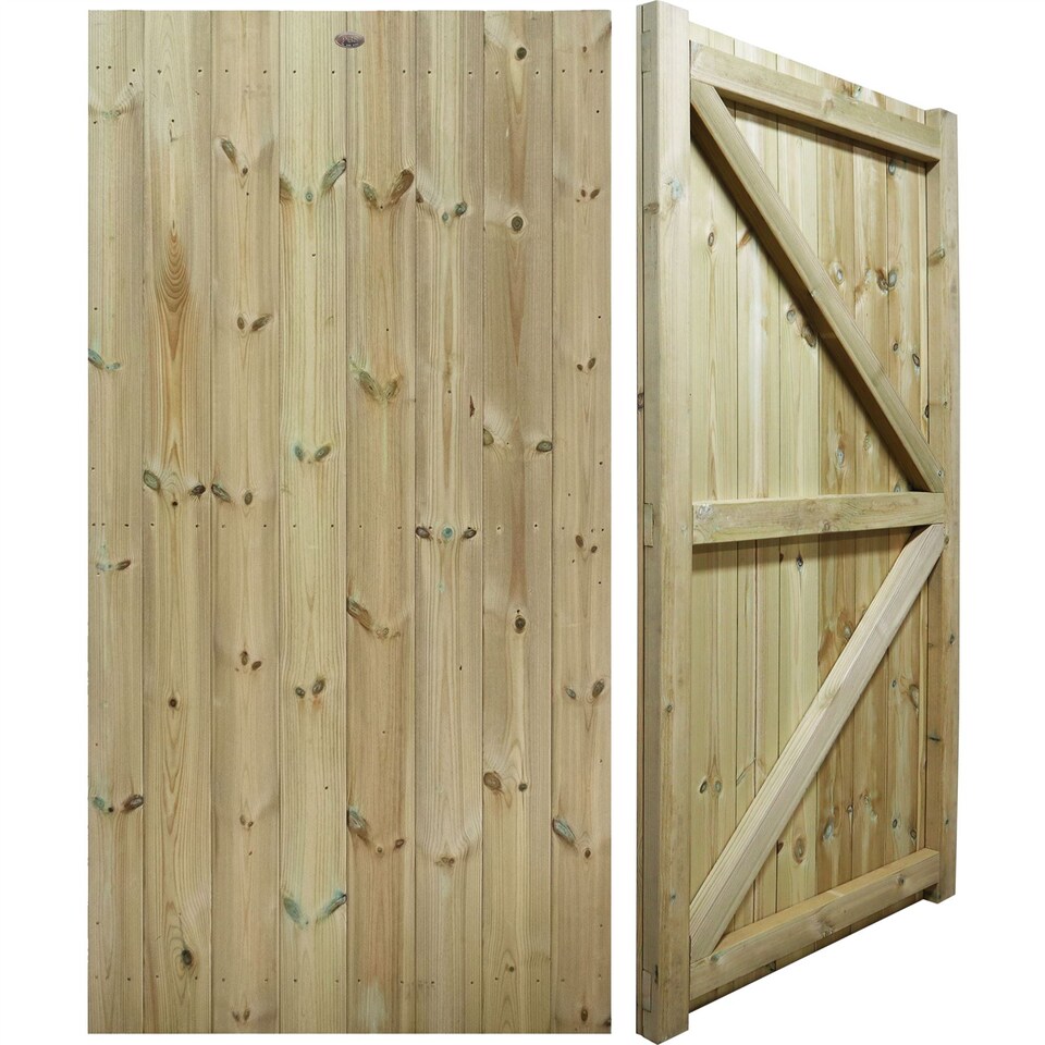 image 1 of Heavy Duty Garden Gate 6ft x 3ft T&G H-Frame Flat Top Treated Timber Door