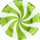 image 1 of White & Lime Green Candy Swirl Round Foil Helium Balloon 46cm / 18 in