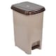 image 1 of Slim Pedal Waste Recycling Bin Can Insert Step On Lid Kitchen Bathroom | Brown | 40L- Cappuccino