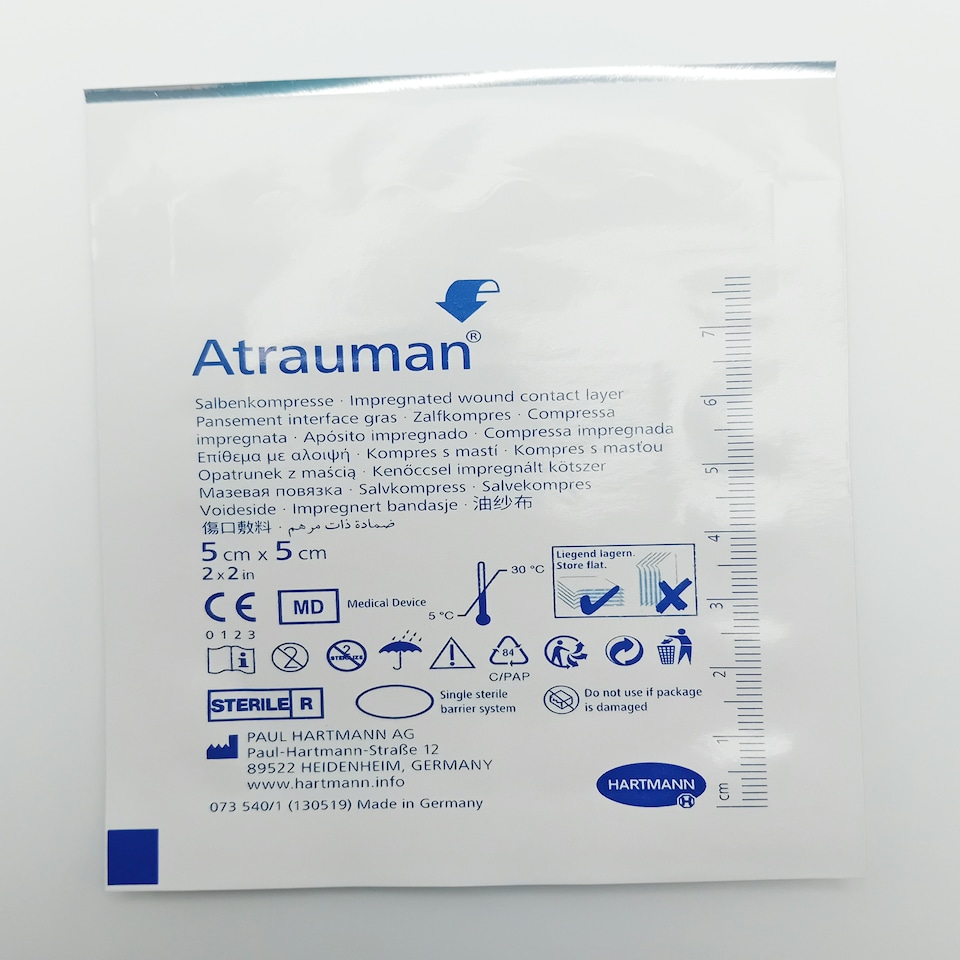 image 1 of Atrauman impregnated dressing tape 5cm x 5cm box of 50