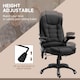 image 5 of Vinsetto Office Chair, Ergonomic Fabric Desk Chair with 6-Point Massage and Back Heated, Arms, Lumbar Support, Black