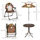image 7 of Outsunny Kids Foldable Four-Piece Garden Set w/ Table, Chairs, Umbrella - Brown