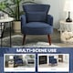 image 8 of HOMCOM Modern Armchair, Upholstered Corduroy Accent Chair with Thick Padded Seat, Lumbar Pillow, Rubber Wood Legs, Cuddle Chair for Living Room Bedroom Office, Blue