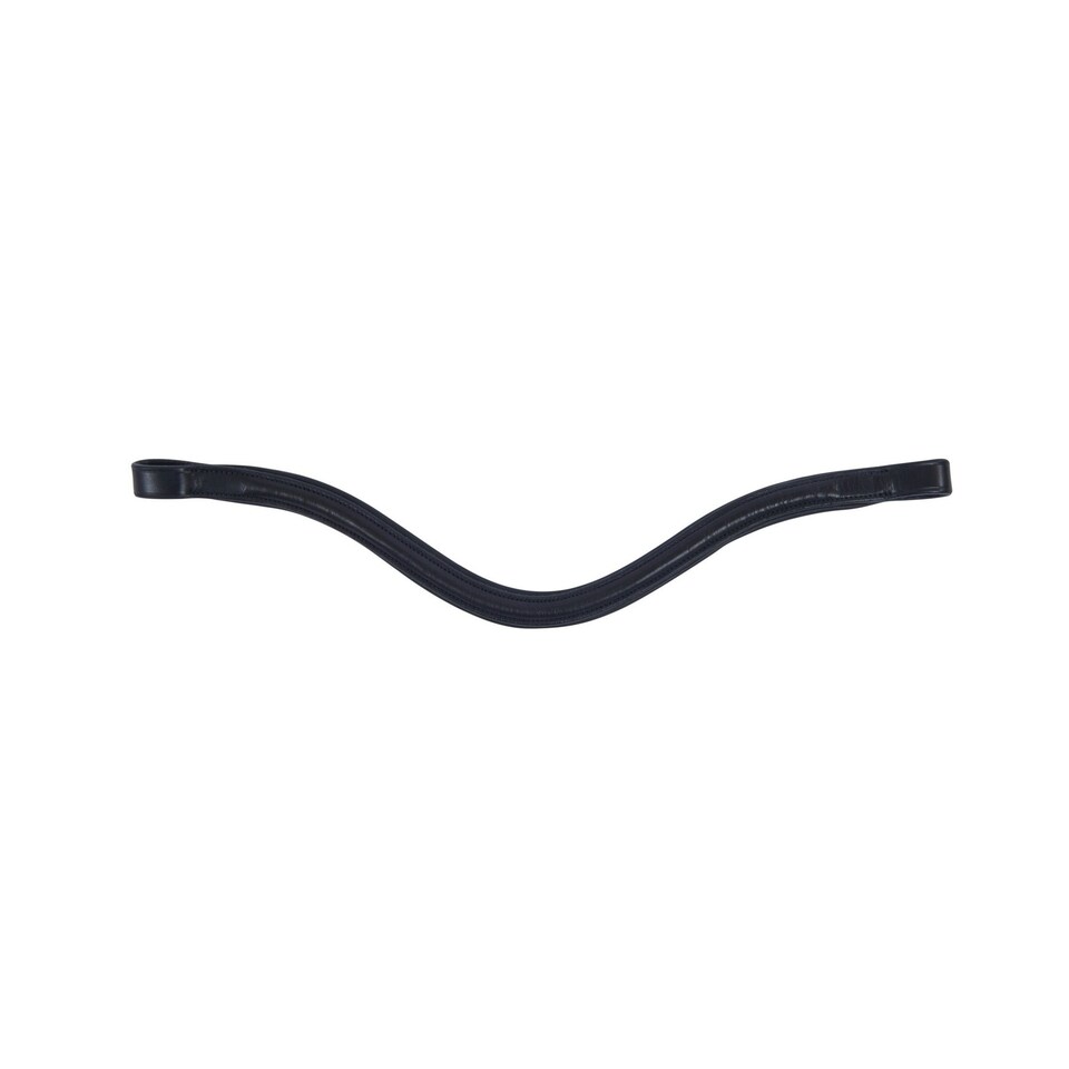 Collegiate Leather Curved Raised Browband IV - Black - Full