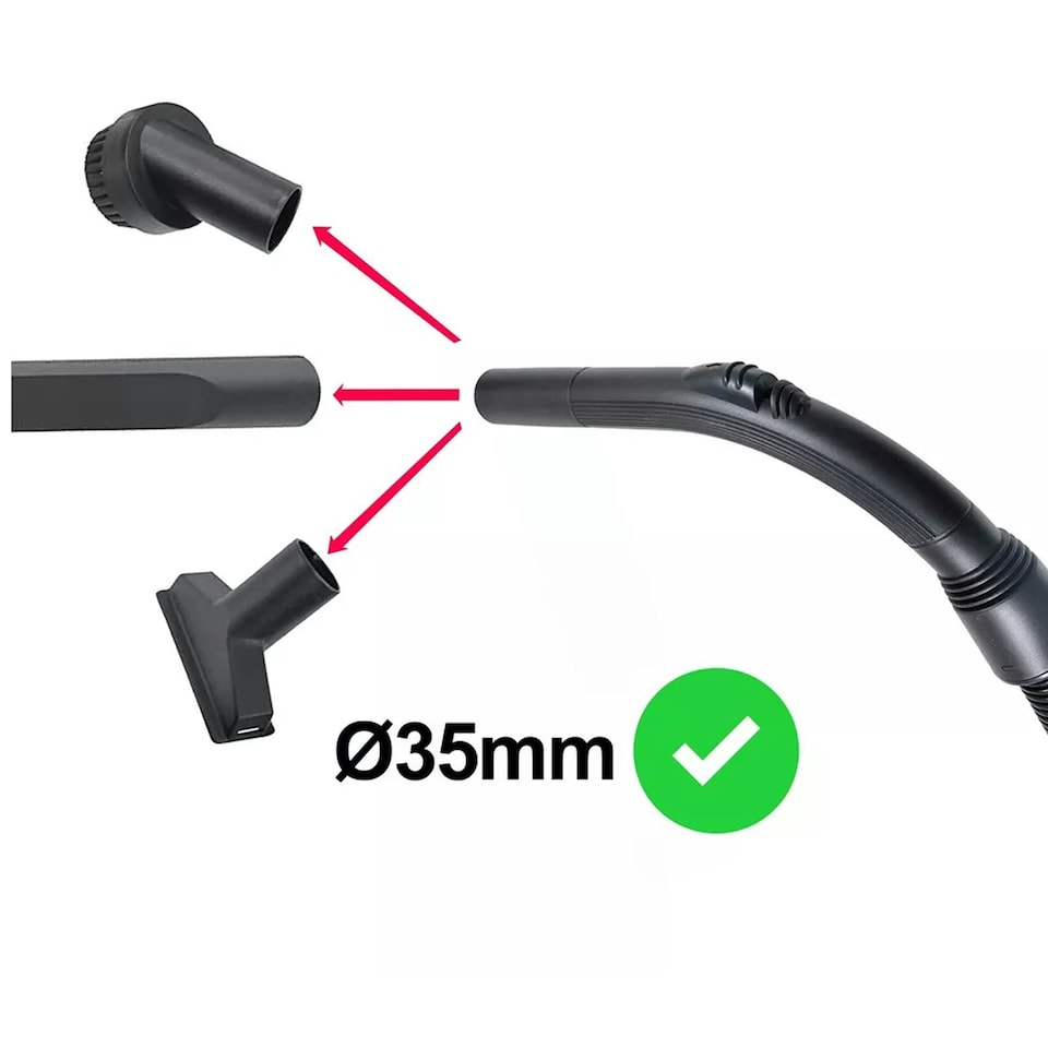 image 1 of SPARES2GO Hose Tool Kit for MacAllister 16L MWDV-16 20L MWDV-20 30L MWDV-30 Vacuum Rod Set