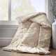 image 1 of Catherine Lansfield Cosy Diamond Faux Fur Soft Blanket Throw | Cream | Natural