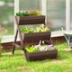 image 6 of Outsunny 3 Tier Raised Garden Bed Wooden Elevated Planter Box Kit, Tan 