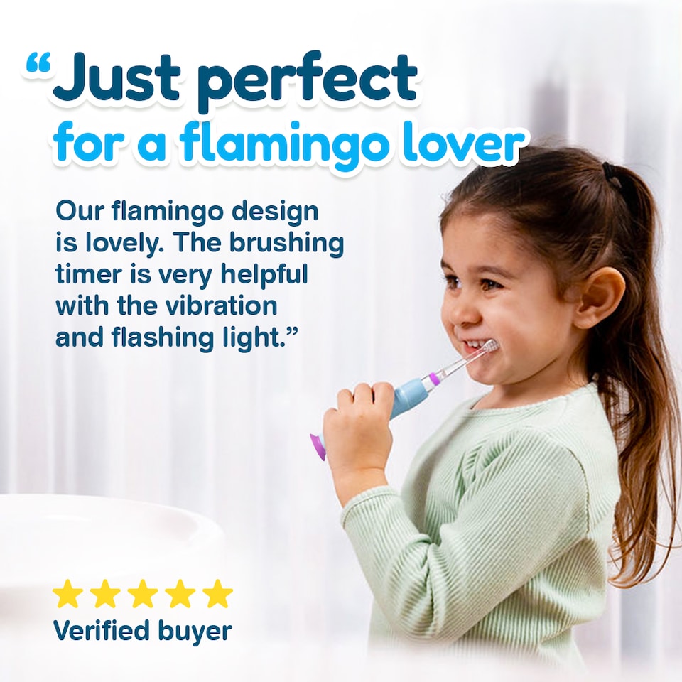 image 1 of Brush Baby Flamingo KidzSonic Kids Electric Toothbrush