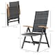 image 5 of Outsunny Folding Garden Chairs Set of 2, 5-level Reclining PE Rattan Garden Dining Chairs with Wood Armrests, High Back and Steel Frame for Outdoor, Patio, Terrace, Porch, Mixed-grey | Grey | Grey
